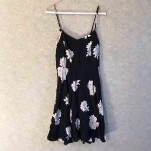 Old Navy black floral A-line dress
